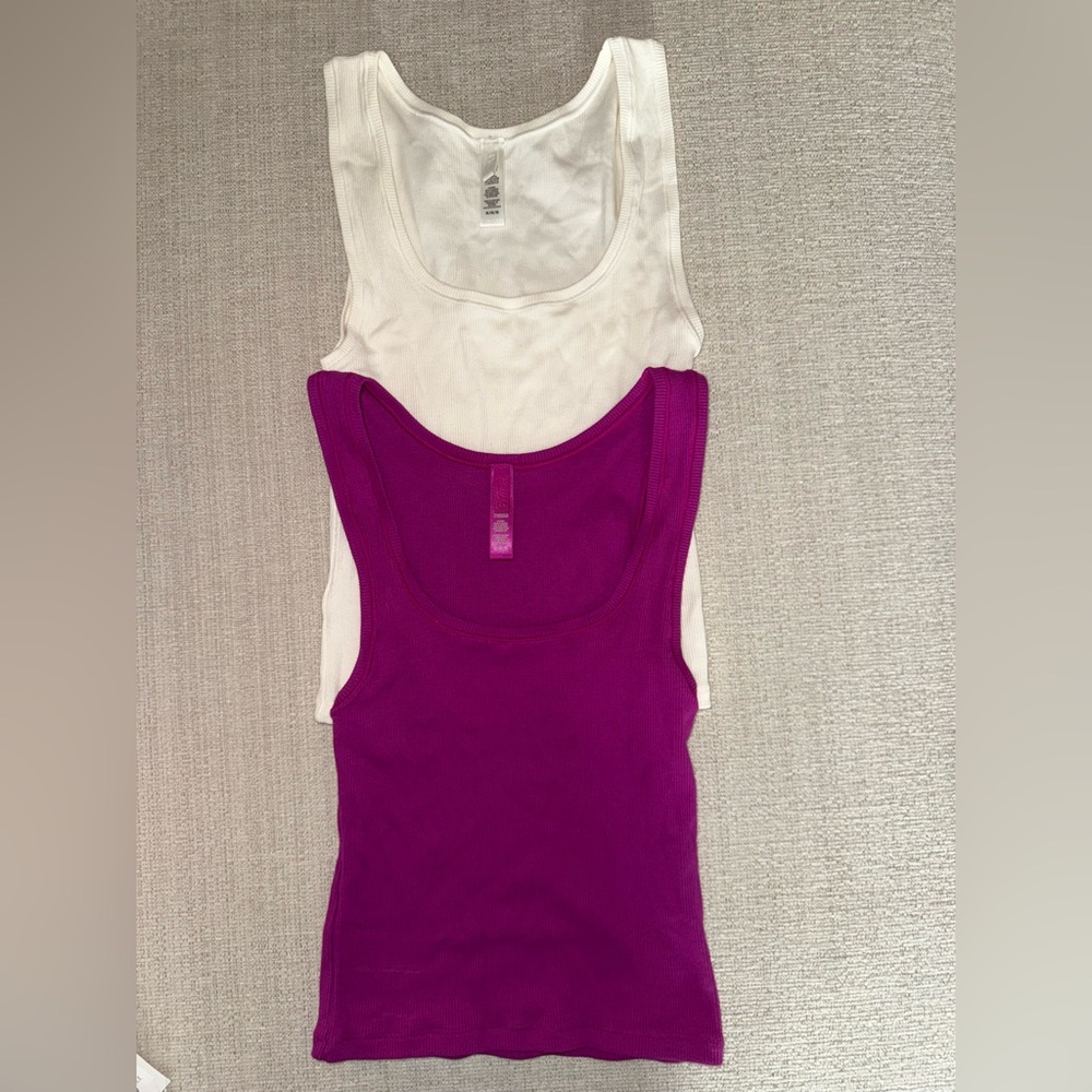 SKIMS Stretch Cotton Rib Tank Set of 2